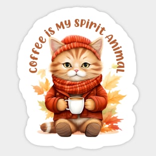 Coffee is My Spirit Animal Sticker